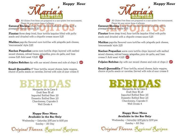 Maria's Cantina - Woodland, CA menu_pic
