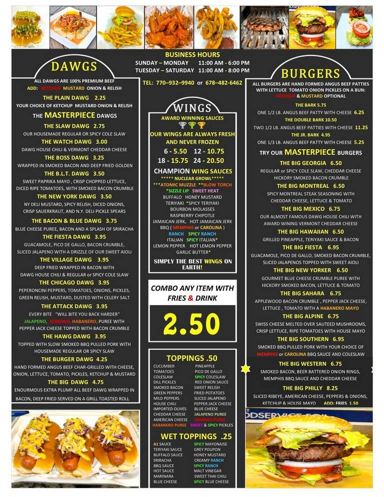 The Dawg House - Buford, GA menu_pic