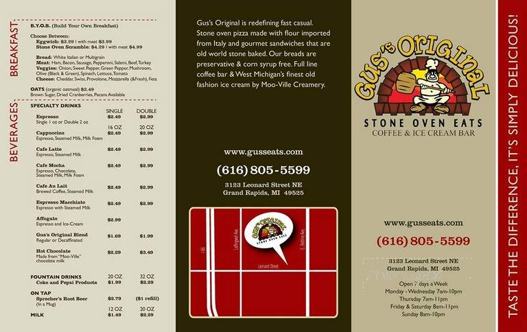 Gus's Origianal - Grand Rapids, MI menu_pic