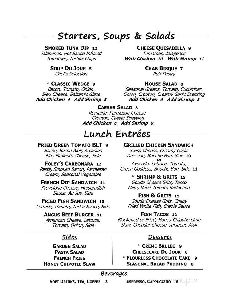 G Foleys - Panama City, FL menu_pic