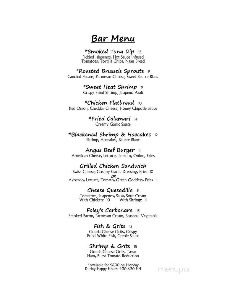 G Foleys - Panama City, FL menu_pic