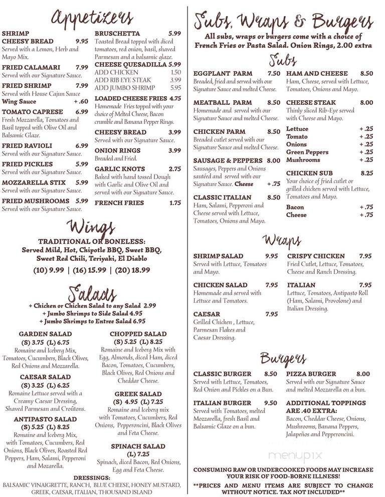 Uncle Louie's Pizza Lounge - Wilmington, NC menu_pic
