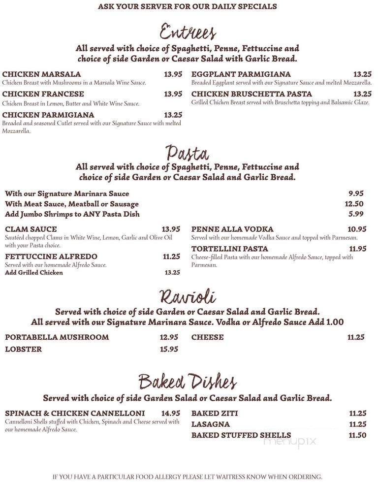Uncle Louie's Pizza Lounge - Wilmington, NC menu_pic