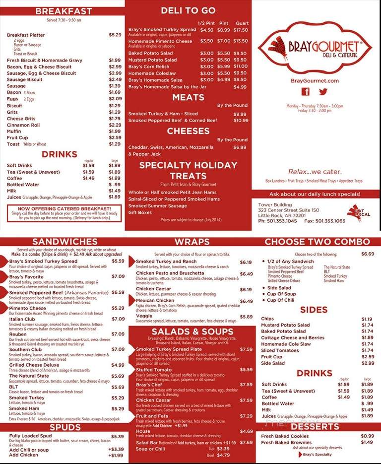 Bray Gourmet - Little Rock, AR menu_pic