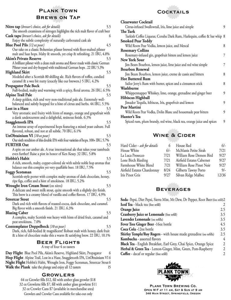 Plank Town - Springfield, OR menu_pic