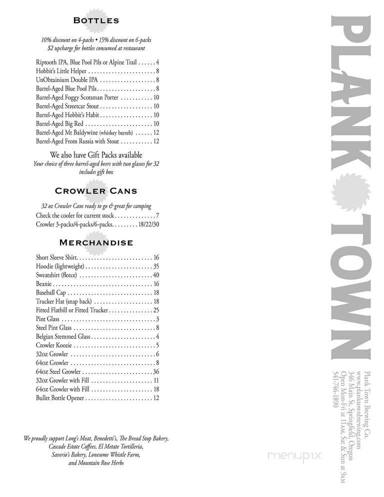 Plank Town - Springfield, OR menu_pic