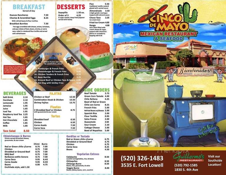 Cinco de Mayo - Tucson, AZ menu_pic