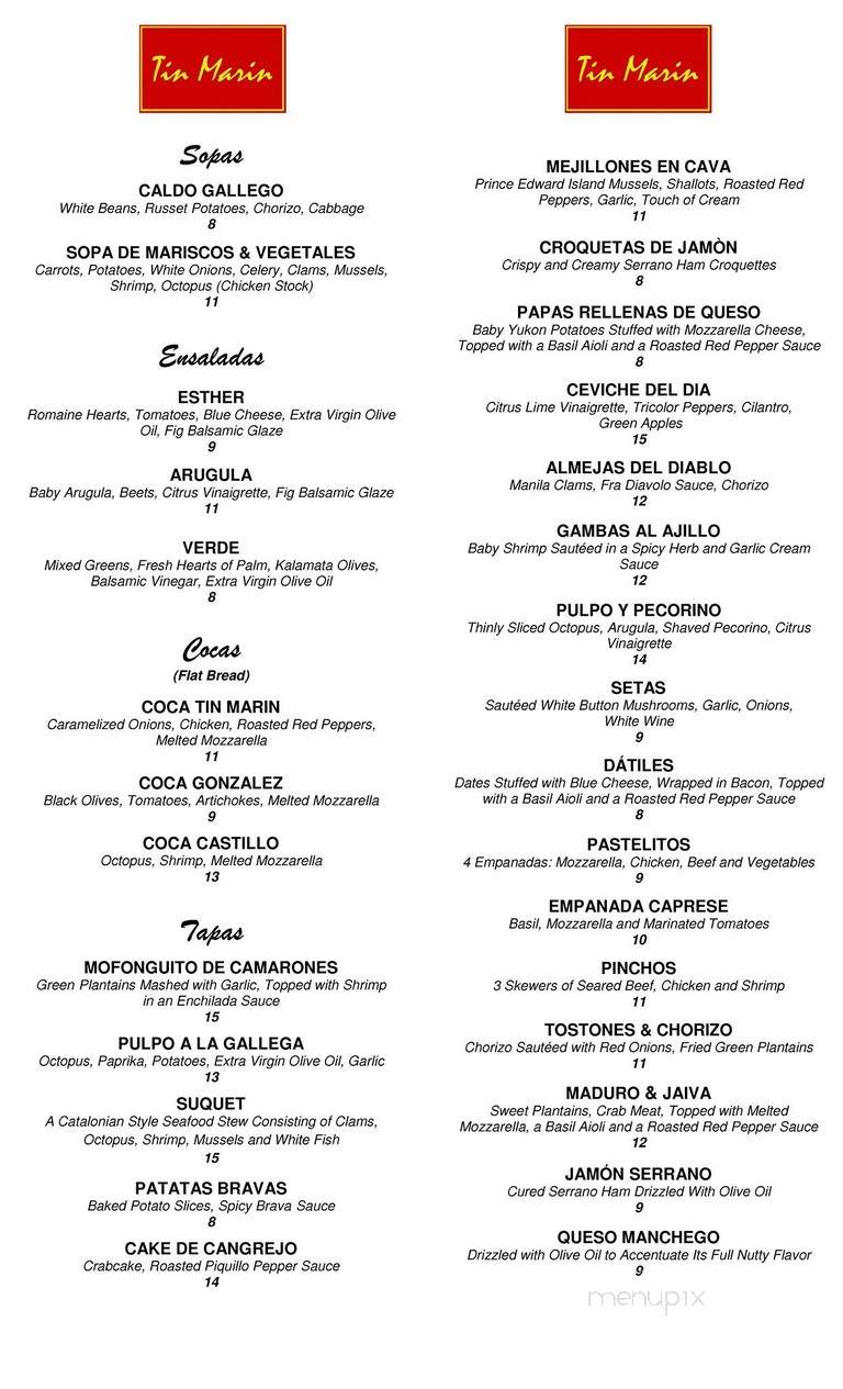 Tin marin - Bronx, NY menu_pic