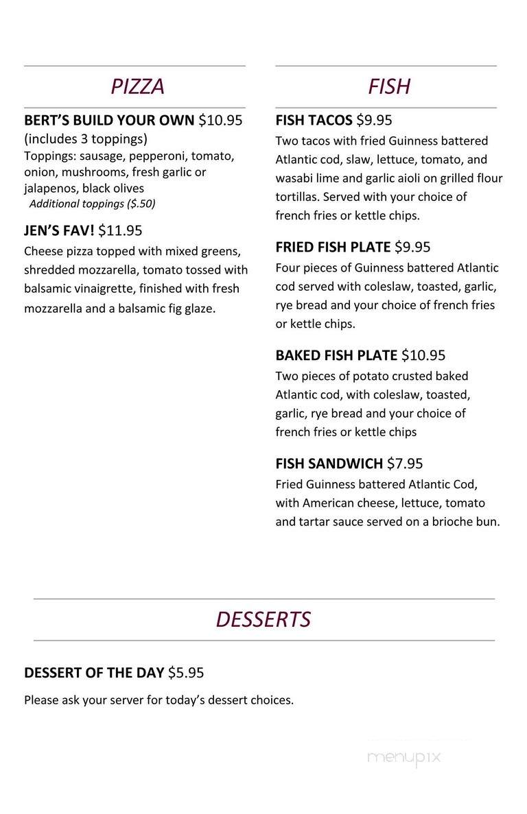 Bert's Bar - Milwaukee, WI menu_pic