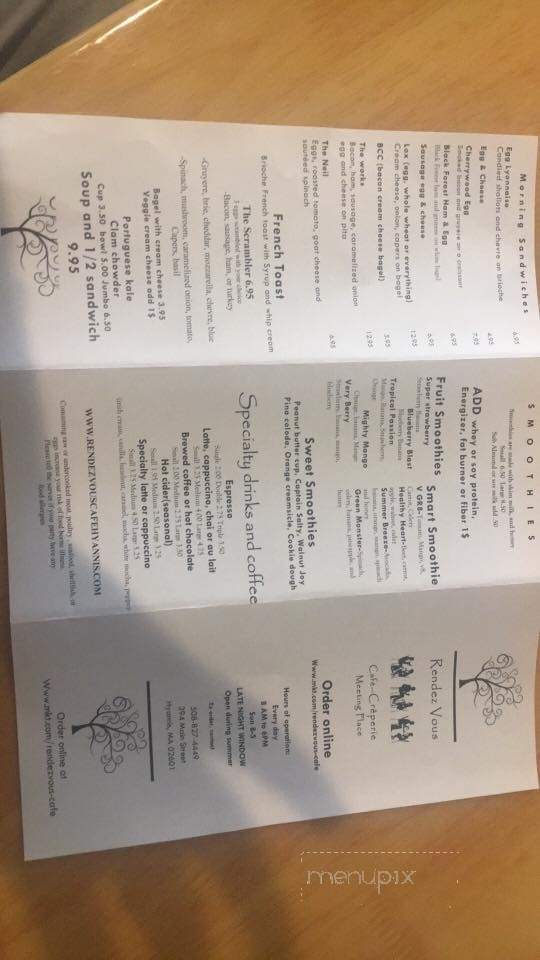 Rendes Vous - Hyannis, MA menu_pic