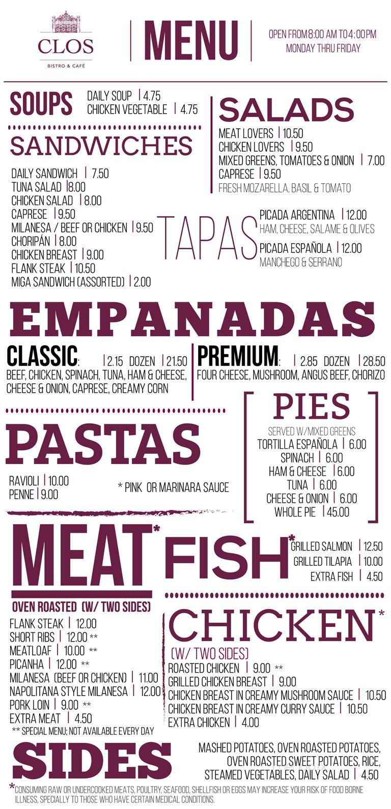 Bistro Cafe - Miami, FL menu_pic