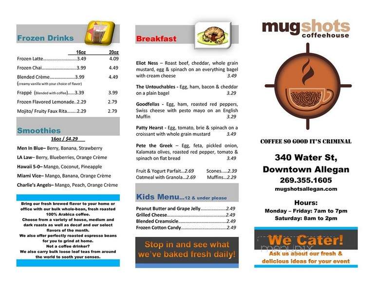 Mug Shots Coffeehouse - Allegan, MI menu_pic