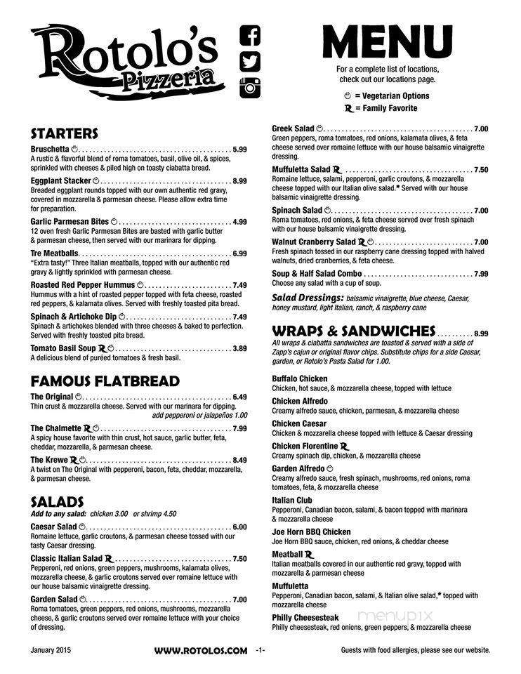 Rotolo's Pizzeria - Lake Charles, LA menu_pic