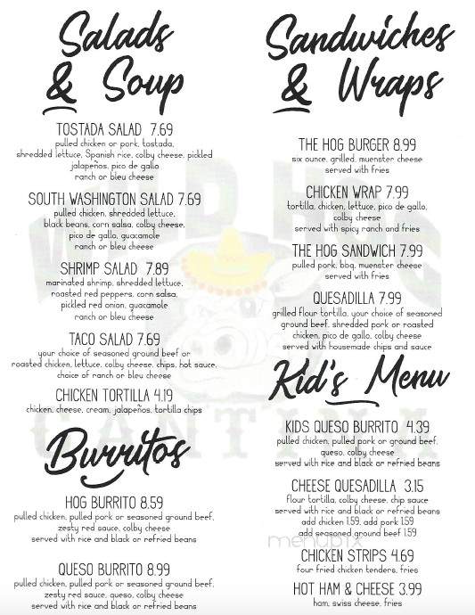 Wild Hog - Grand Forks, ND menu_pic