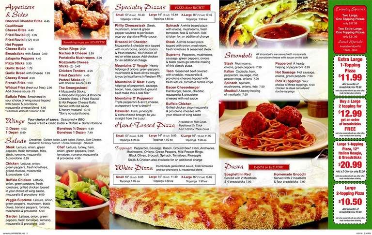 Carasella's Pizza - Latrobe, PA menu_pic