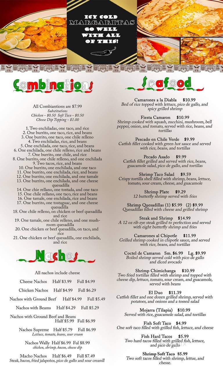 Hacienda - Evans, GA menu_pic
