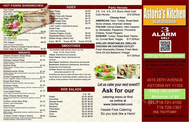 3 Alarm Deli - Astoria, NY menu_pic