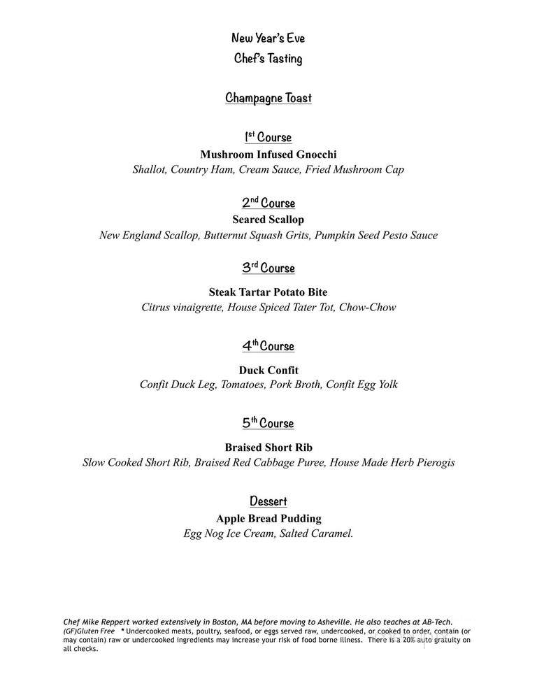 The Blackbird - Asheville, NC menu_pic