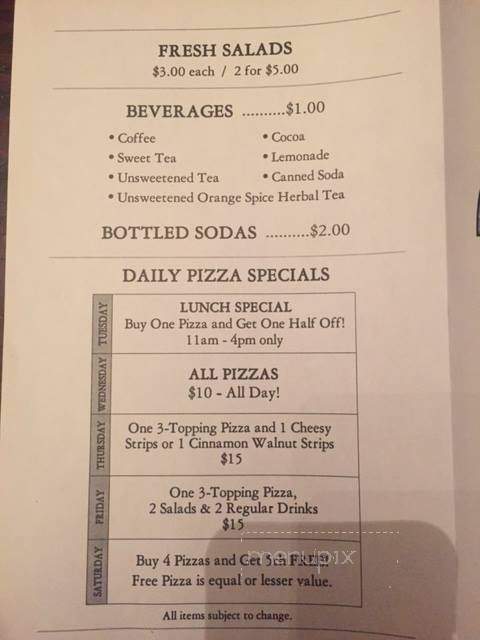 Smoky Mountain Bakers - Roan Mountain, TN menu_pic