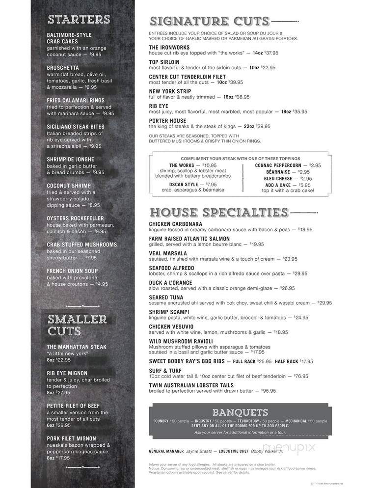 Merill Houston's Steak Joint - Beloit, WI menu_pic