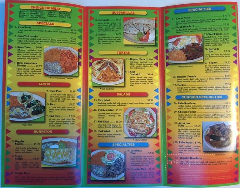 Ricos Tacos - Tacoma, WA menu_pic