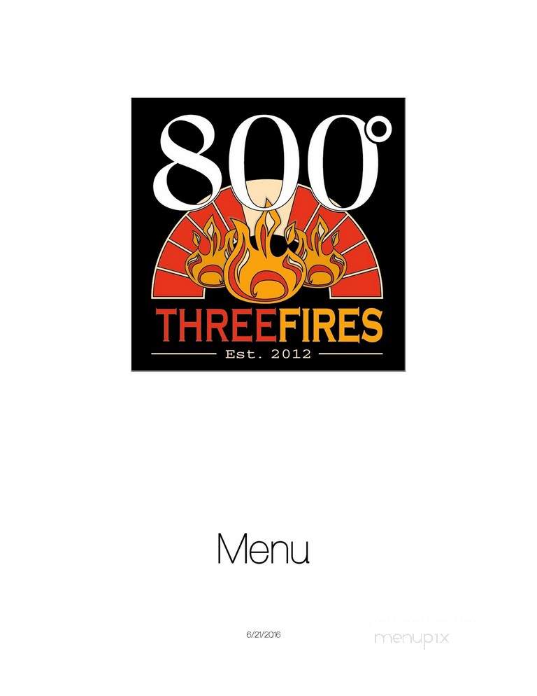 800 Degrees Three Fires - Fort Wayne, IN menu_pic