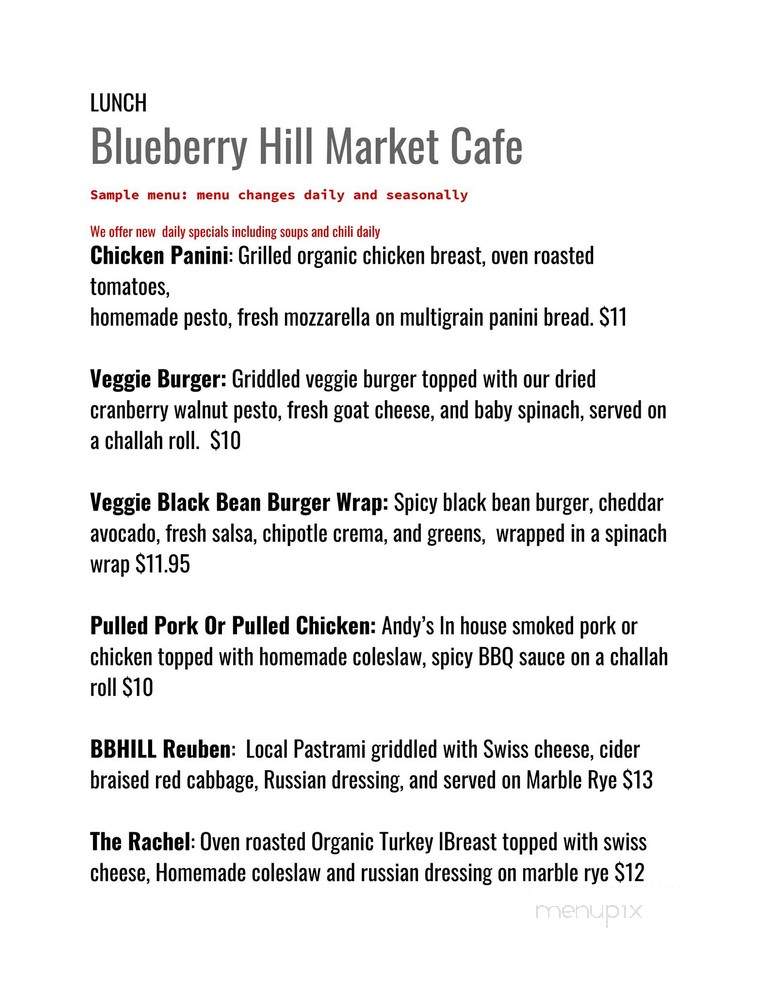Blueberry Hill Market Cafe, Inc. - New Lebanon, NY
