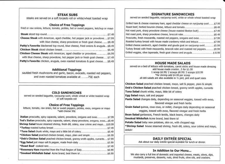 Patty's - Georgetown, DE menu_pic