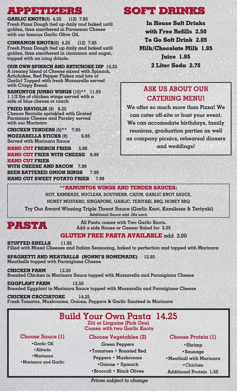 Ramunto's - Bennington, VT menu_pic