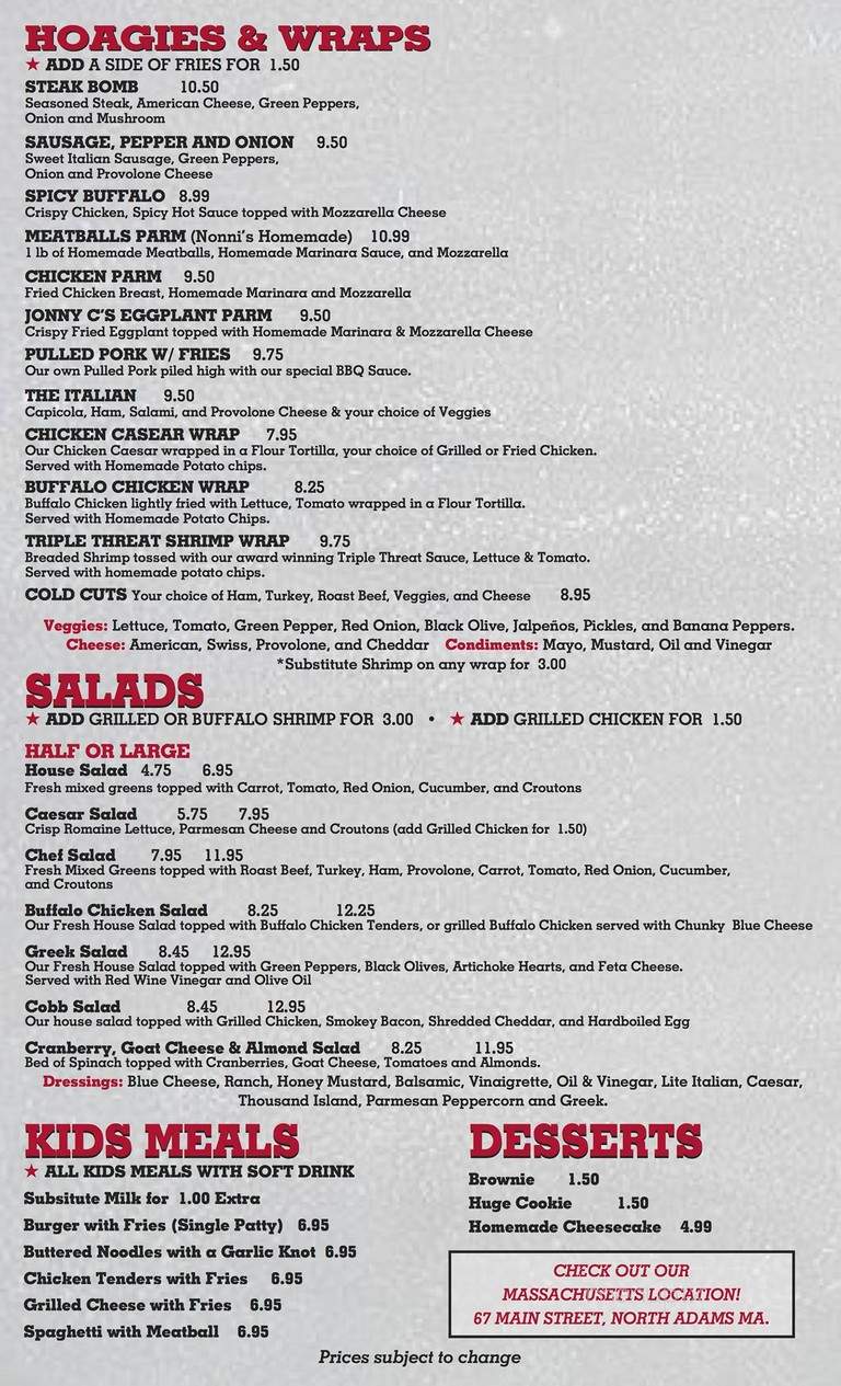 Ramunto's - Bennington, VT menu_pic