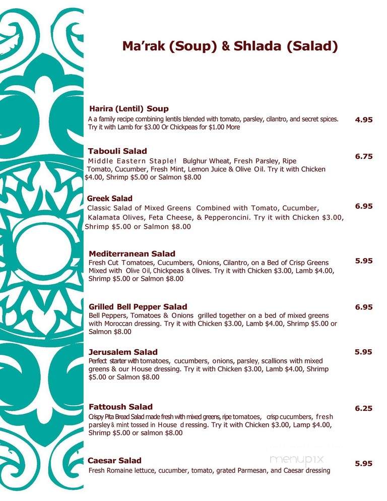 Habiba Mediteranean Resturant - Greenville, SC menu_pic