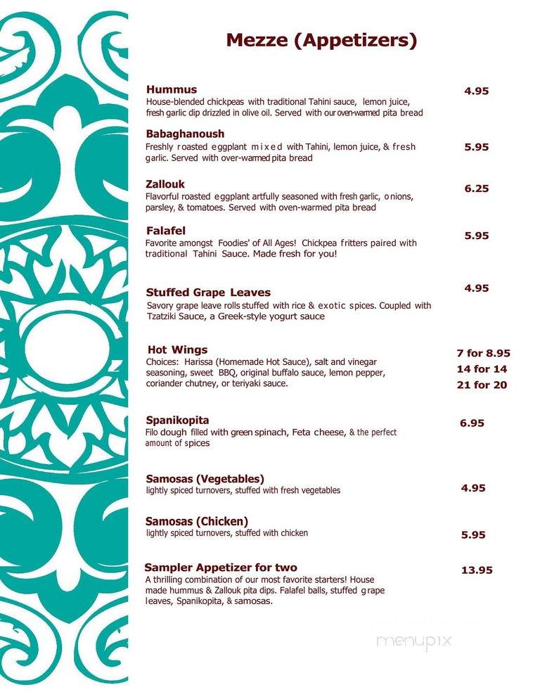 Habiba Mediteranean Resturant - Greenville, SC menu_pic