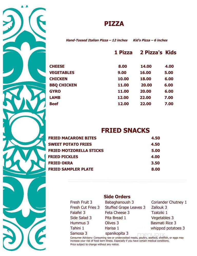 Habiba Mediteranean Resturant - Greenville, SC menu_pic