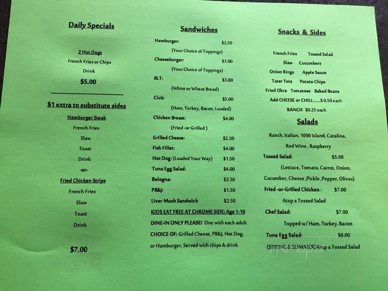 Chrome Side Grill - Fletcher, NC menu_pic