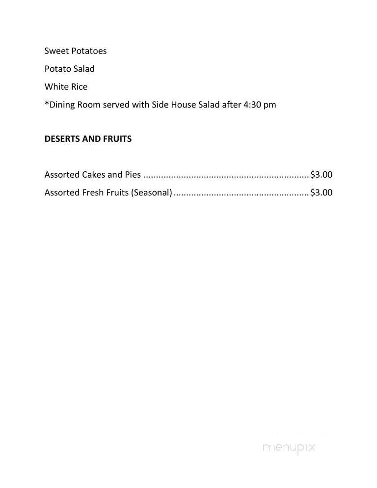 Mrs. K's Hotel and Restaurant - Upper Marlboro, MD menu_pic