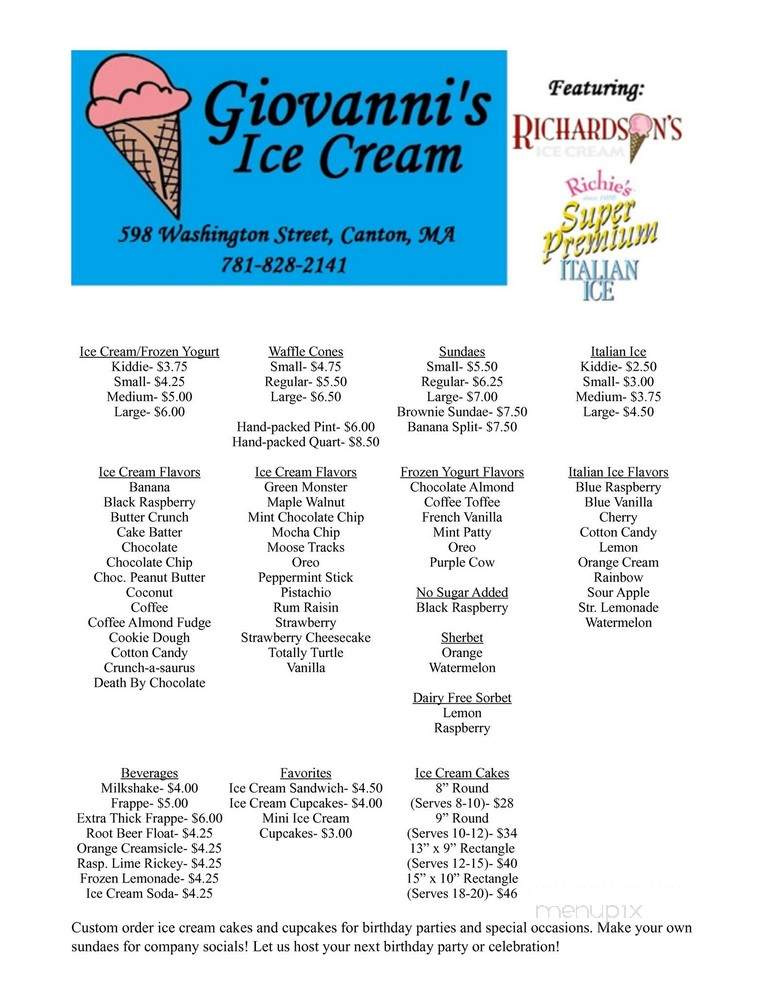 Giovanni's Ice Cream - Canton, MA