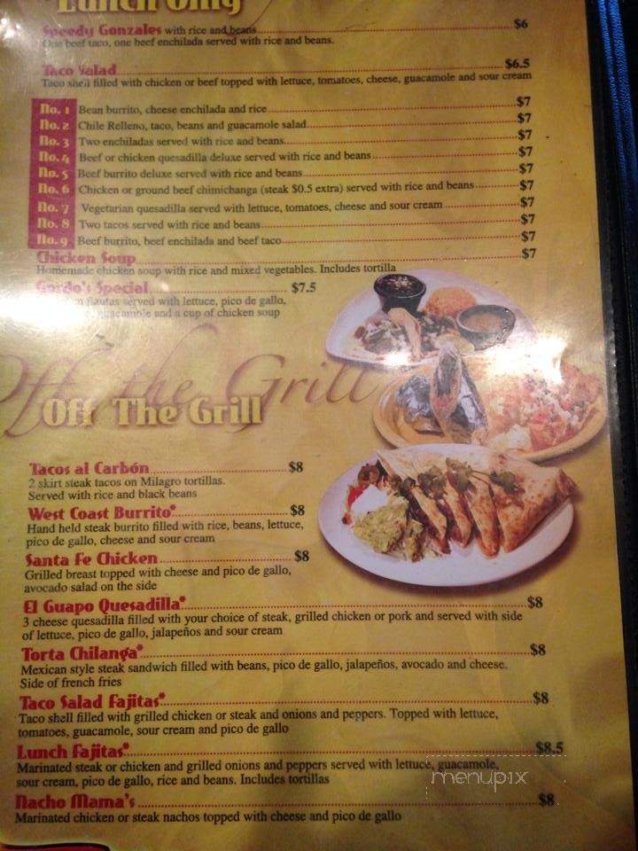 Fuego Mexican Grill - Tate, GA menu_pic