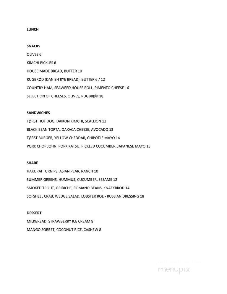 Torst - Brooklyn, NY menu_pic