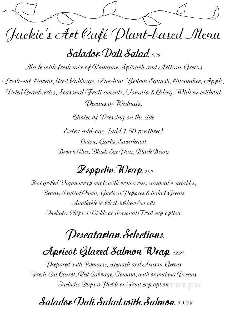 Jackie's City Hall Art Cafe - Haines City, FL menu_pic