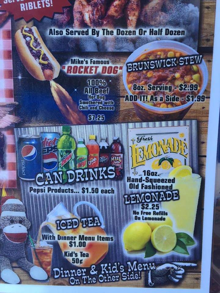 Mike's Tackside Bar-B-Q - Blue Ridge, GA menu_pic