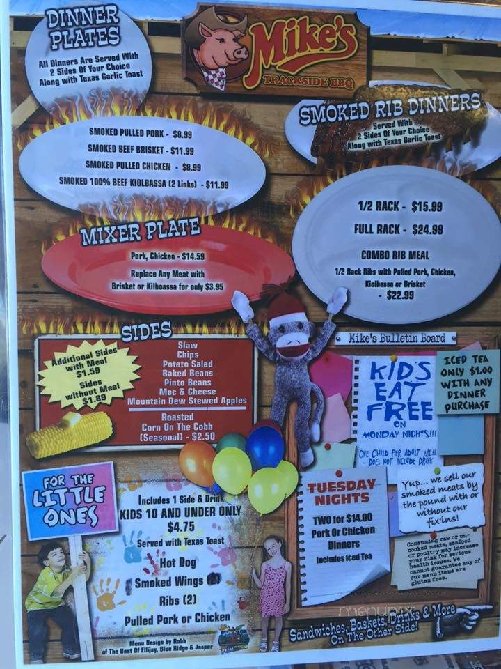 Mike's Tackside Bar-B-Q - Blue Ridge, GA menu_pic