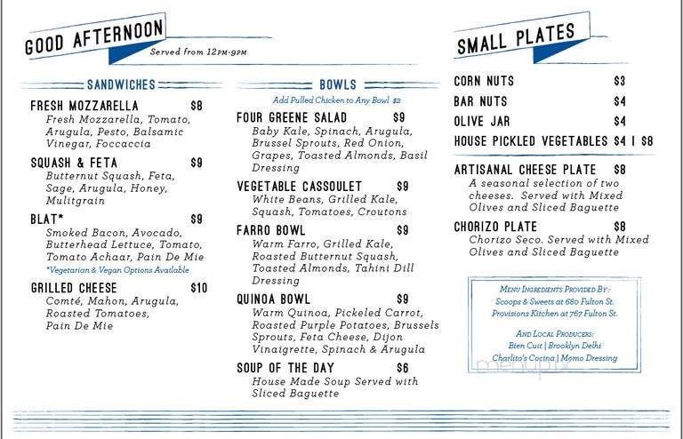 Greene Grape Annex - Brooklyn, NY menu_pic