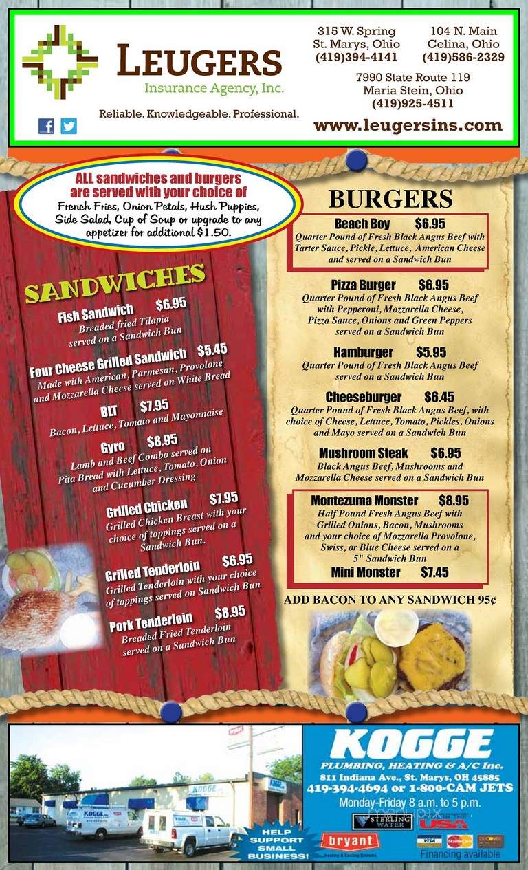 Beach Point - Celina, OH menu_pic