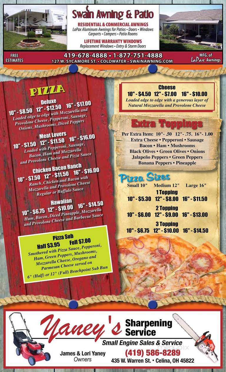 Beach Point - Celina, OH menu_pic