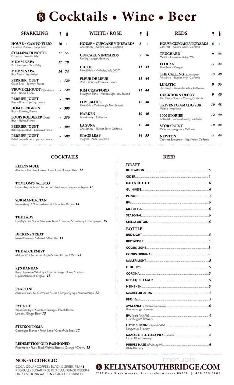 Kelly's At Southbridge - Scottsdale, AZ menu_pic