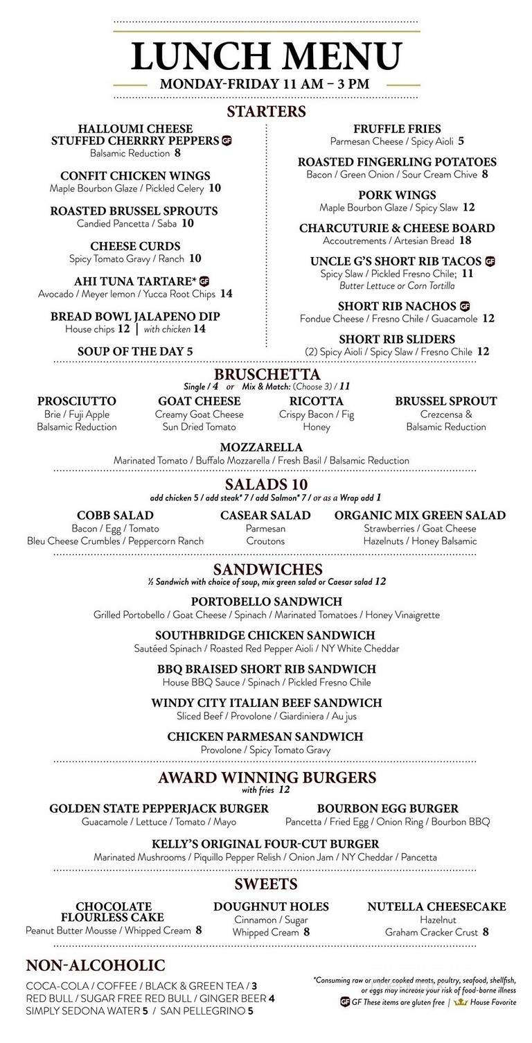 Kelly's At Southbridge - Scottsdale, AZ menu_pic