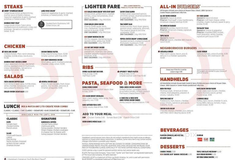 Applebees Neighborhood Bar Grill - Picayune, MS menu_pic