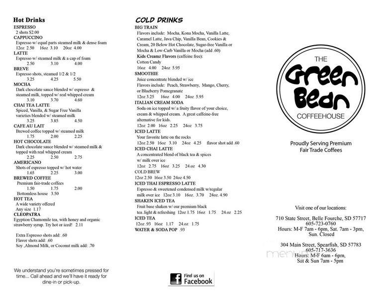 Pumphouse Cafe and Latts - Deadwood, SD menu_pic