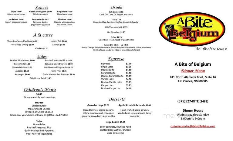 A Bite of Belgium - Las Cruces, NM menu_pic