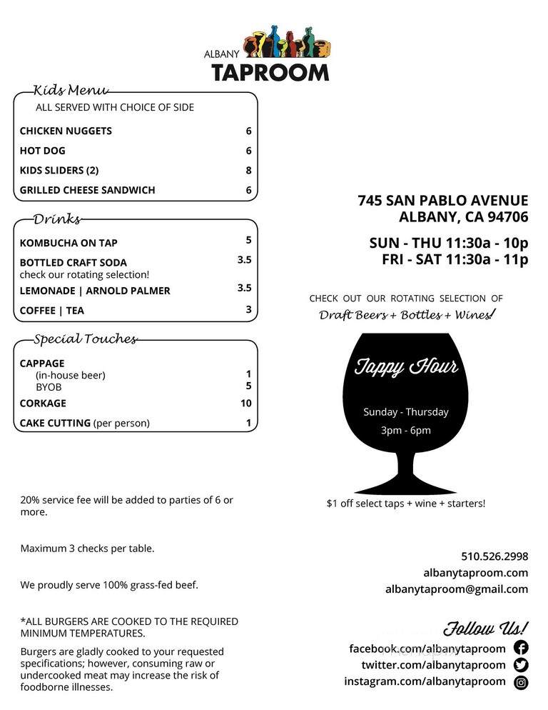 Grazzy Burger - Albany, CA menu_pic